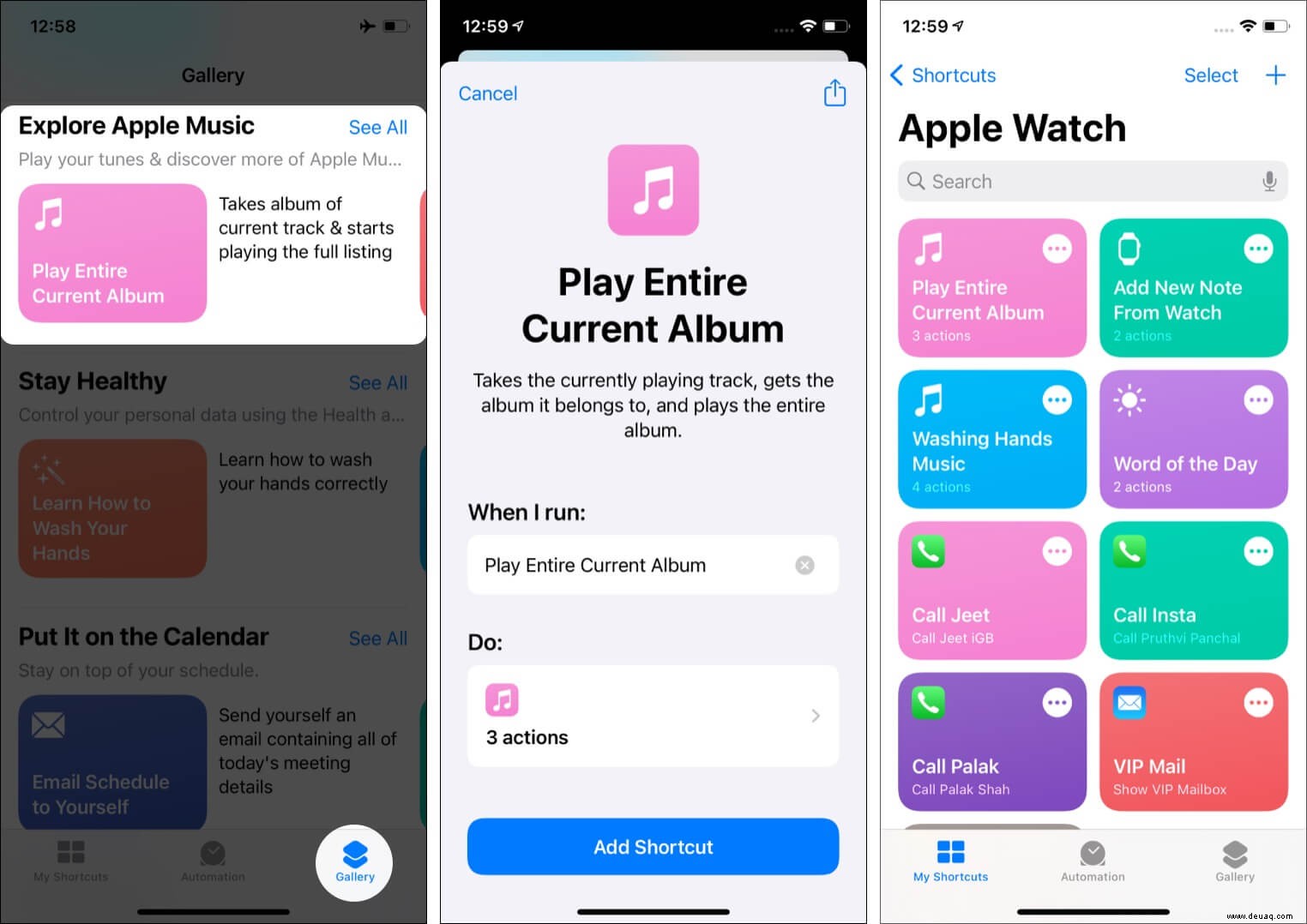 So verwenden Sie Shortcuts auf der Apple Watch in watchOS 7 