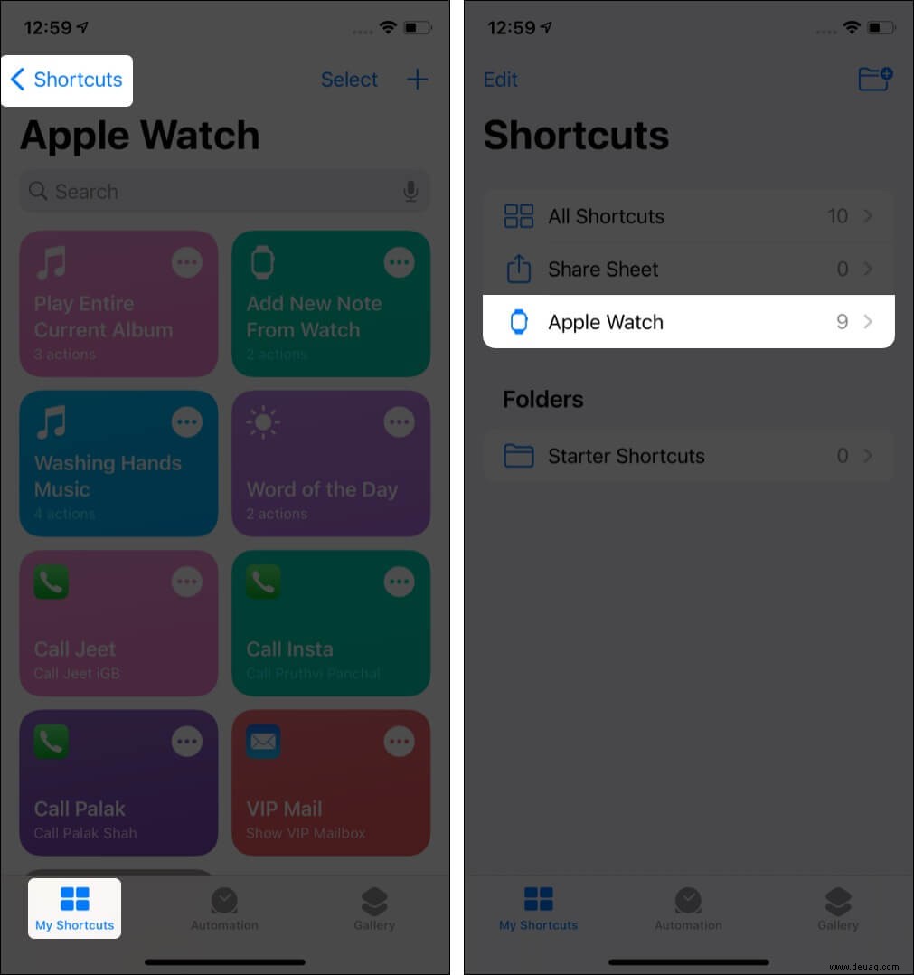 So verwenden Sie Shortcuts auf der Apple Watch in watchOS 7 