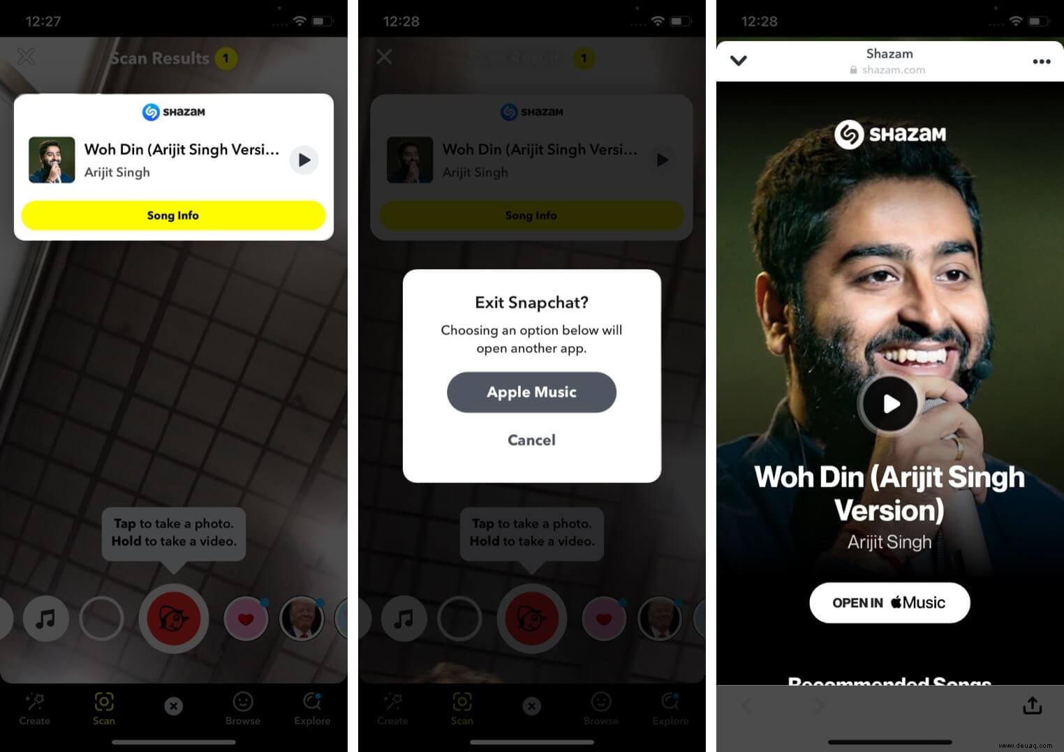 So verwenden Sie Shazam mit Apple Music, Snapchat und mehr 