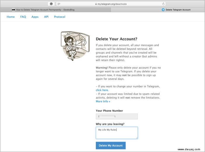 So löschen Sie das Telegram-Konto dauerhaft (2021) 