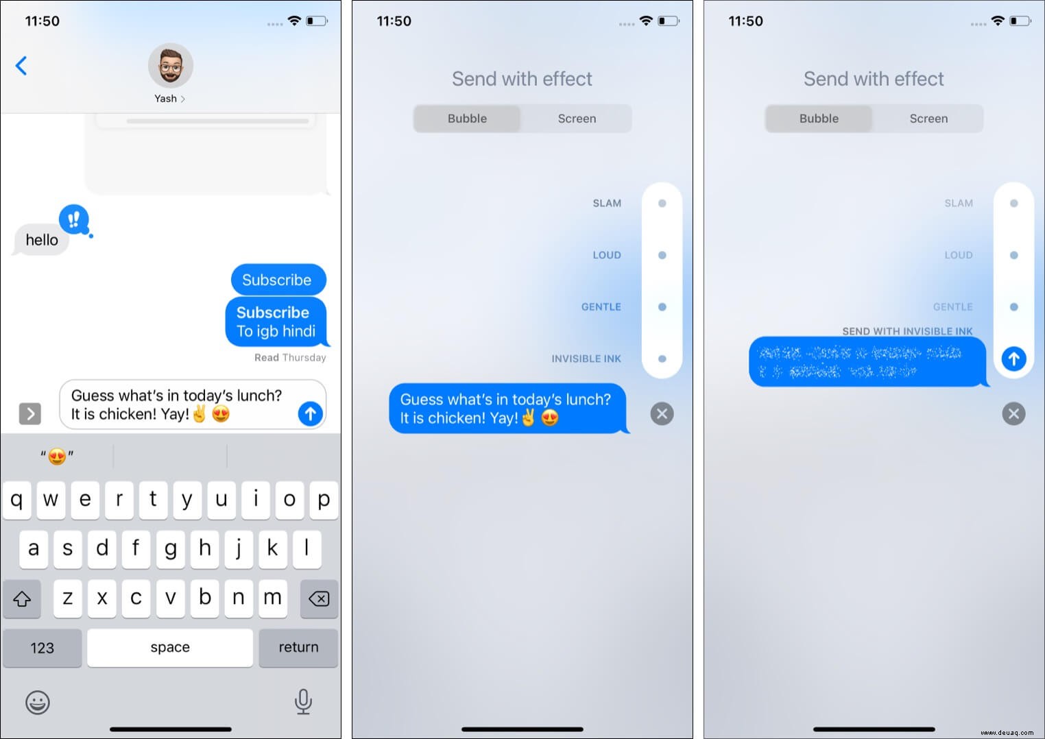 So senden Sie Invisible Ink iMessage von iPhone und iPad 