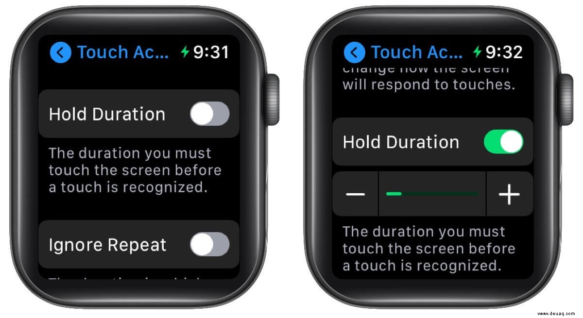 So verwenden Sie die Eingabehilfen-Verknüpfung auf der Apple Watch in watchOS 7 