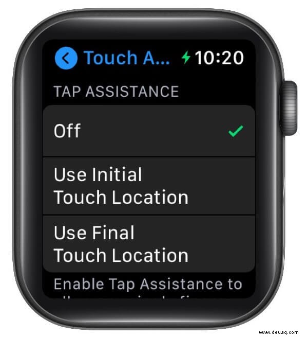 So verwenden Sie die Eingabehilfen-Verknüpfung auf der Apple Watch in watchOS 7 