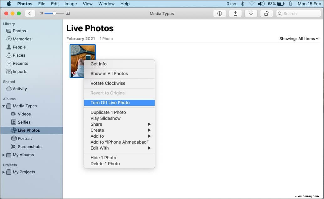 So ändern Sie Live-Fotos in Standbilder auf dem Mac 