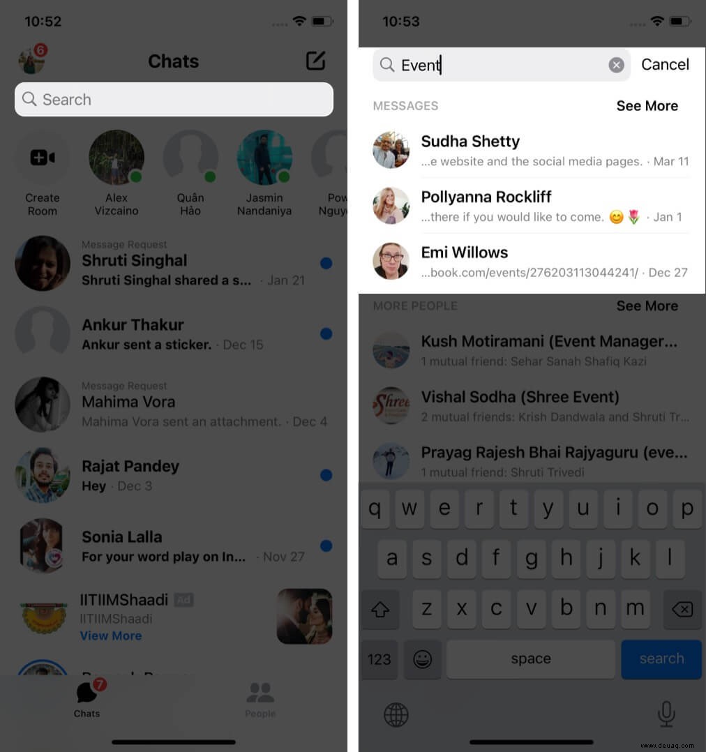 So finden Sie Ihren Facebook Messenger-Verlauf auf iPhone, iPad oder Desktop 