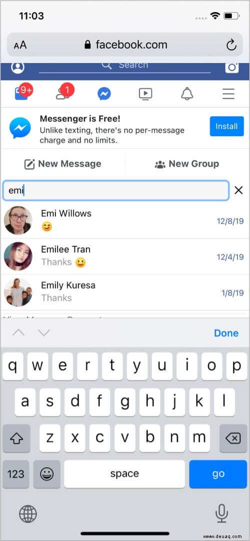 So finden Sie Ihren Facebook Messenger-Verlauf auf iPhone, iPad oder Desktop 