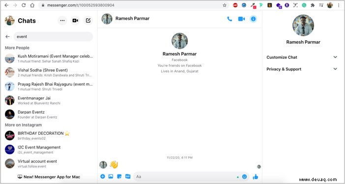 So finden Sie Ihren Facebook Messenger-Verlauf auf iPhone, iPad oder Desktop 