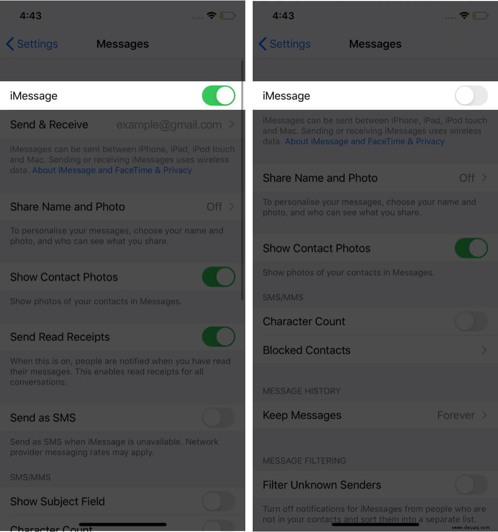 Abmeldung von iMessage auf iPhone, iPad und online (2022) 