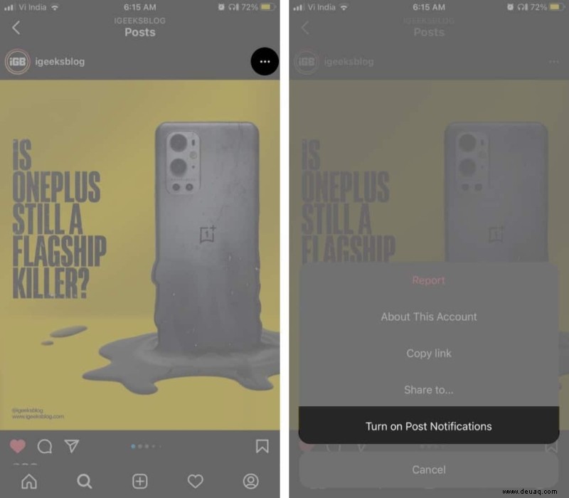 So aktivieren Sie Post- und Story-Benachrichtigungen auf Instagram für iPhone 