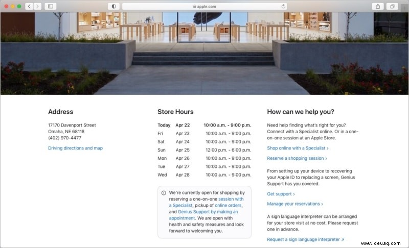 So kontaktieren Sie den Apple Support:Holen Sie sich Hilfe für Ihr Apple-Gerät 