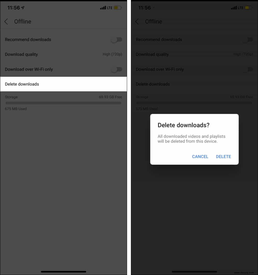 So löschen Sie YouTube-Offline-Videos auf iPhone und iPad 