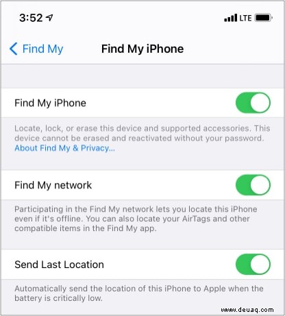 Apples „Find My“-Netzwerk:Verwendung und Abmeldung 