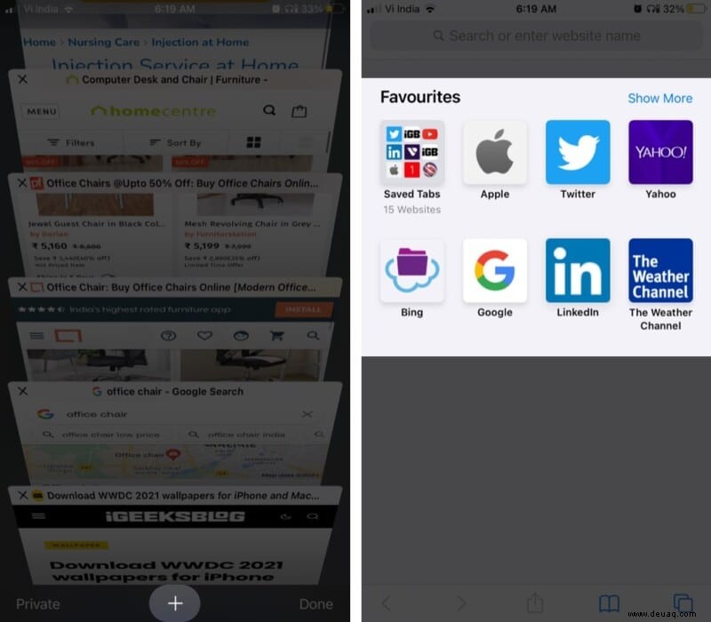 So markieren Sie alle geöffneten Safari-Tabs gleichzeitig auf iPhone und iPad 