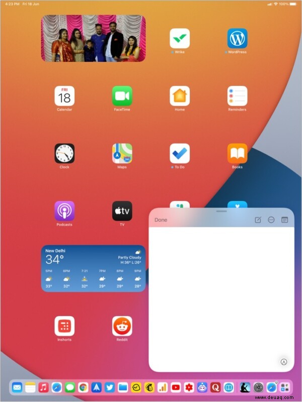 So verwenden Sie Quick Note in iPadOS 15 auf dem iPad 