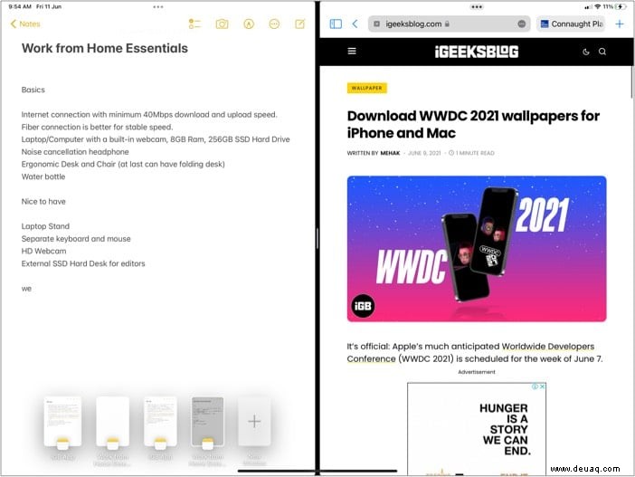 So funktioniert Multitasking auf dem iPad (iPadOS 15):Eine ultimative Anleitung 