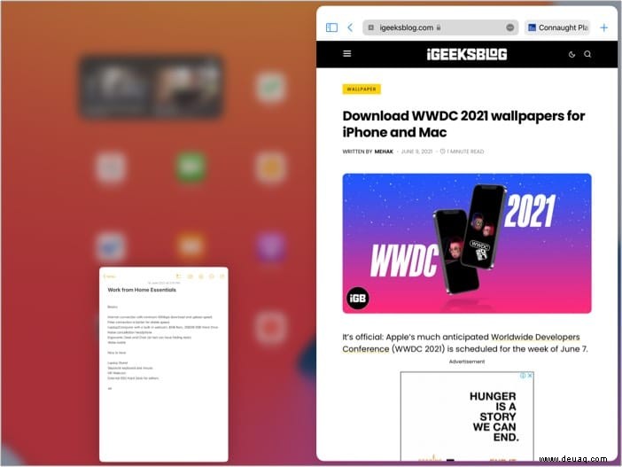 So funktioniert Multitasking auf dem iPad (iPadOS 15):Eine ultimative Anleitung 