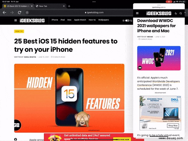 So funktioniert Multitasking auf dem iPad (iPadOS 15):Eine ultimative Anleitung 