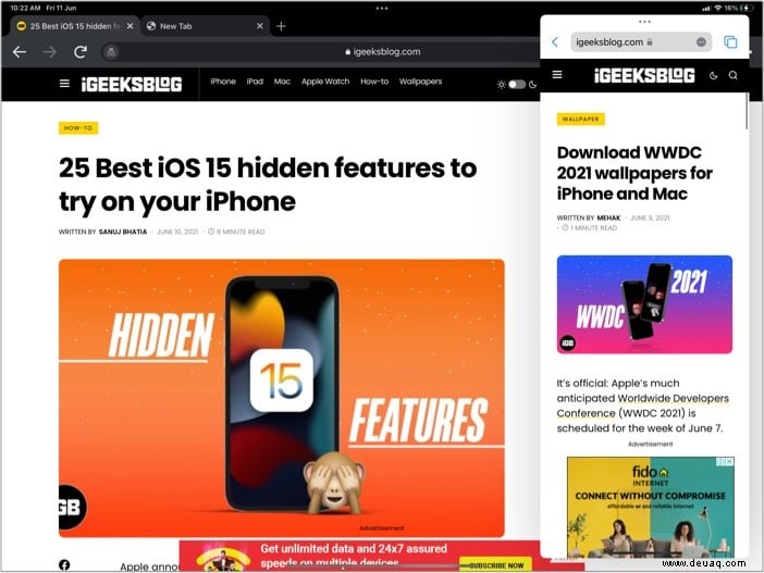 So funktioniert Multitasking auf dem iPad (iPadOS 15):Eine ultimative Anleitung 