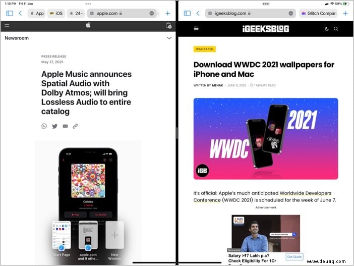 So funktioniert Multitasking auf dem iPad (iPadOS 15):Eine ultimative Anleitung 