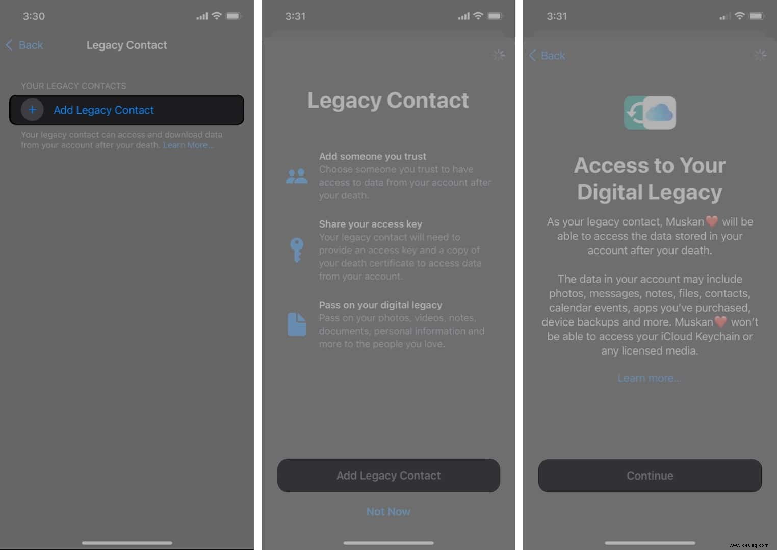 Apple Digital Legacy in iOS 15:Was ist das und wie wird es verwendet? 