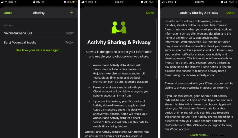 So teilen Sie Ihre Aktivitätsdaten von Apple Watch und iPhone 