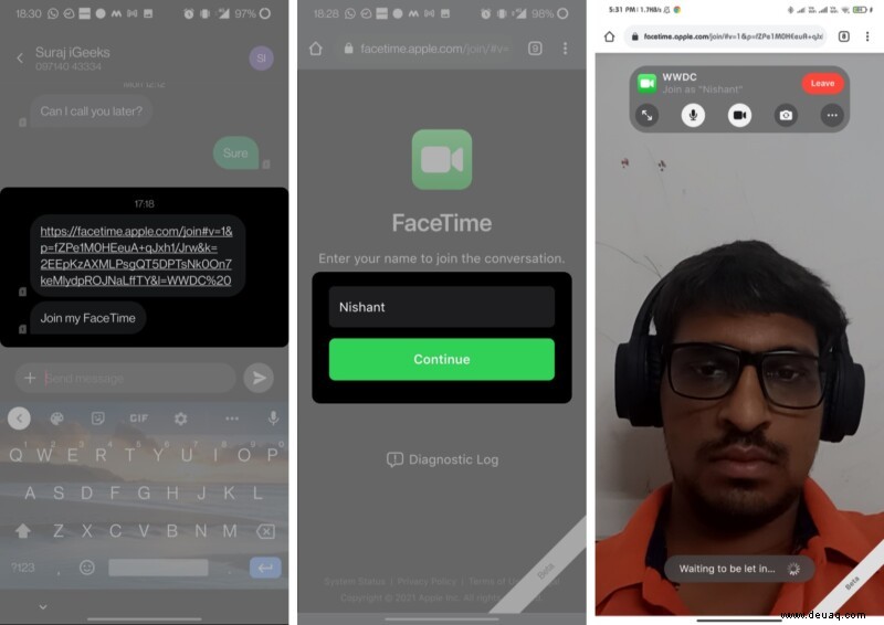 iOS 15:FaceTime auf Android und Windows 