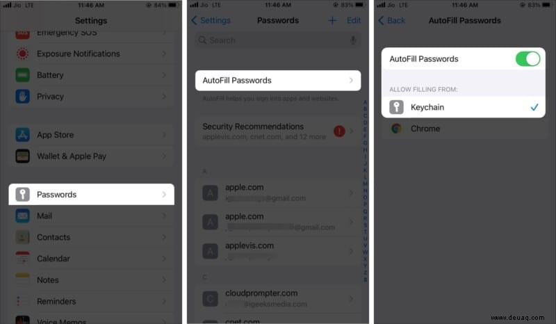 So verwenden Sie AutoFill-Passwörter auf iPhone und iPad 
