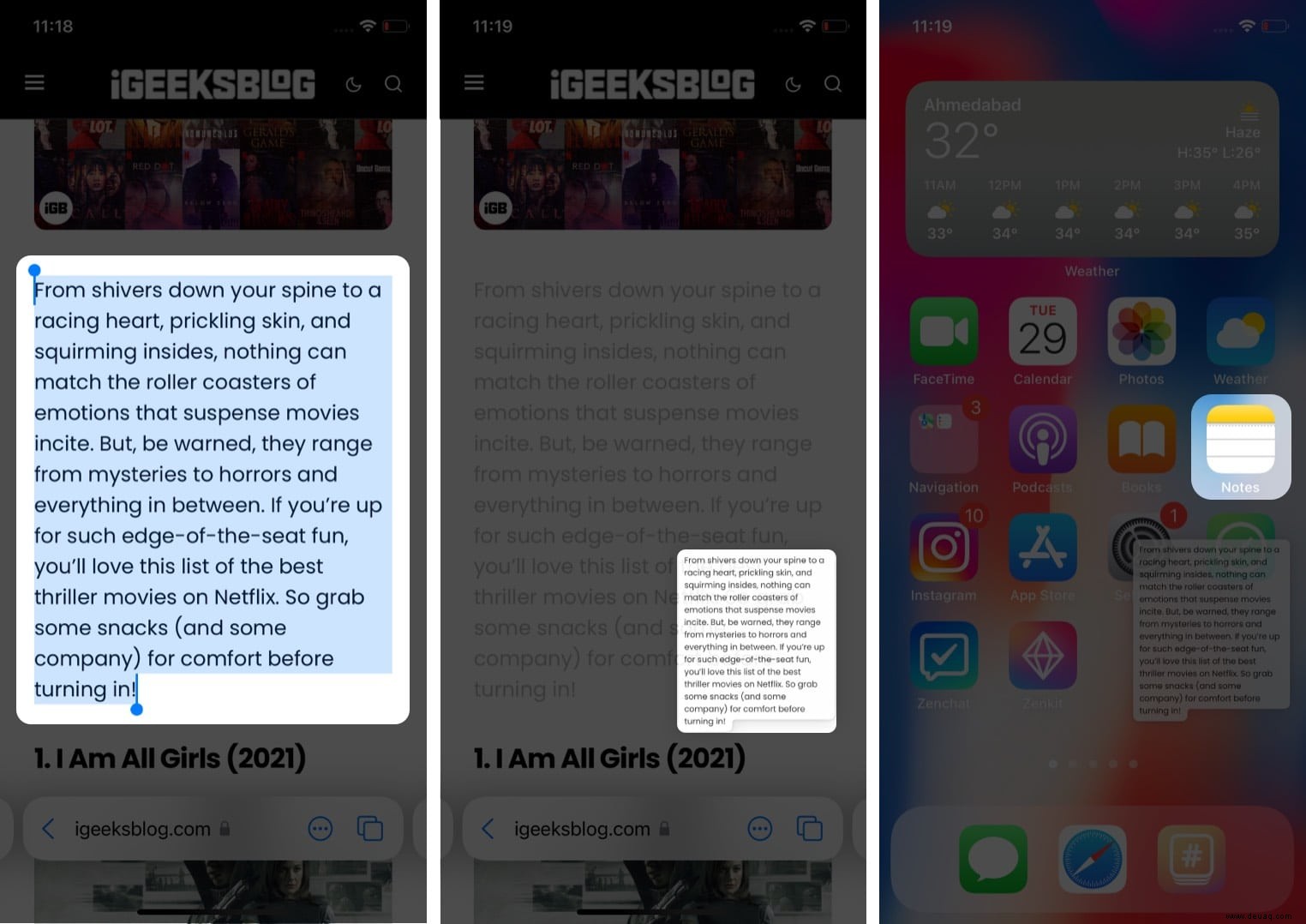 iOS 15:Wie man Dateien und Text per Drag &Drop zwischen Apps auf dem iPhone ablegt 