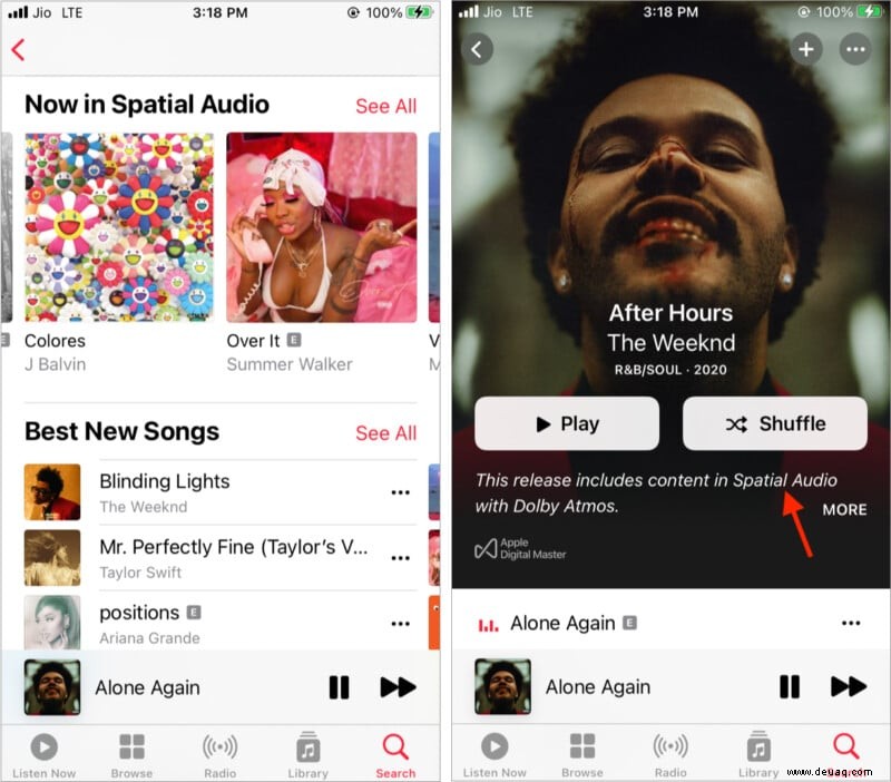 So aktivieren Sie räumliches Audio mit Dolby Atmos auf Apple Music 