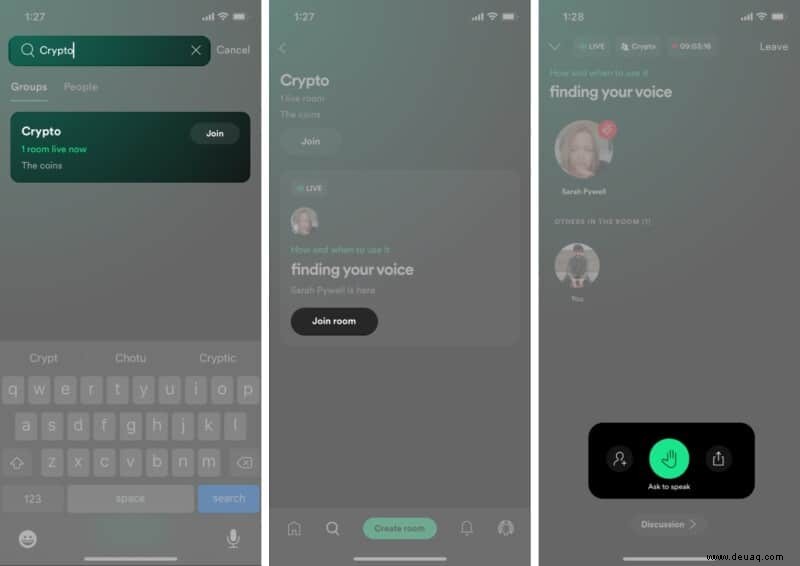 Was ist Spotify Greenroom und wie wird es auf dem iPhone verwendet? 