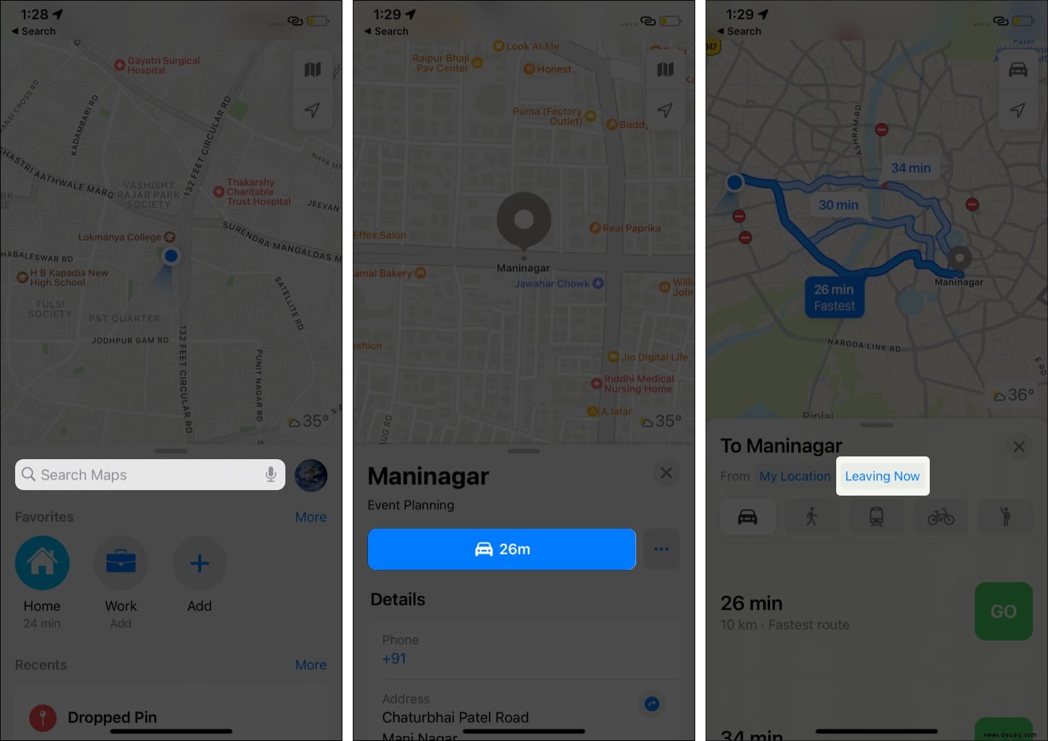 iOS 15:So legen Sie Ankunfts- und Abfahrtszeiten für Wegbeschreibungen in Apple Maps fest 