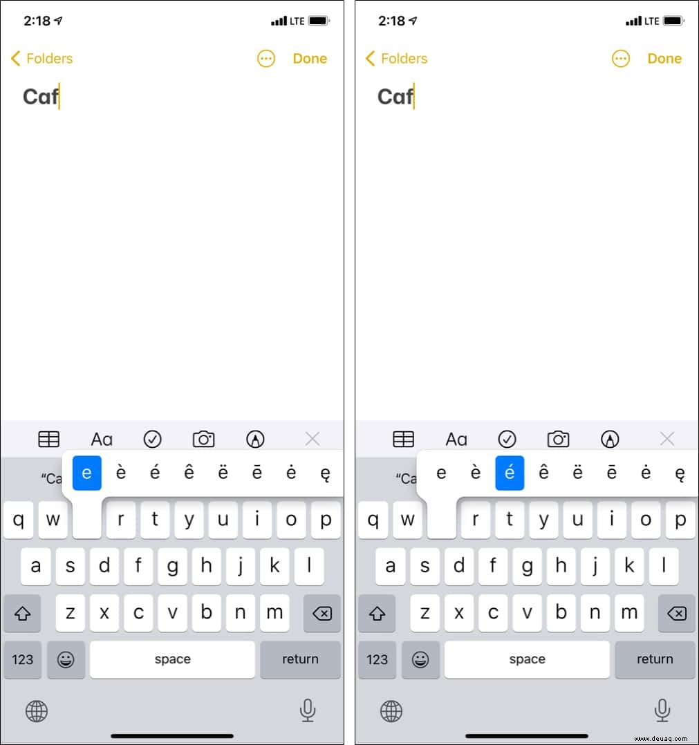 So geben Sie diakritische Zeichen auf iPhone und iPad ein 