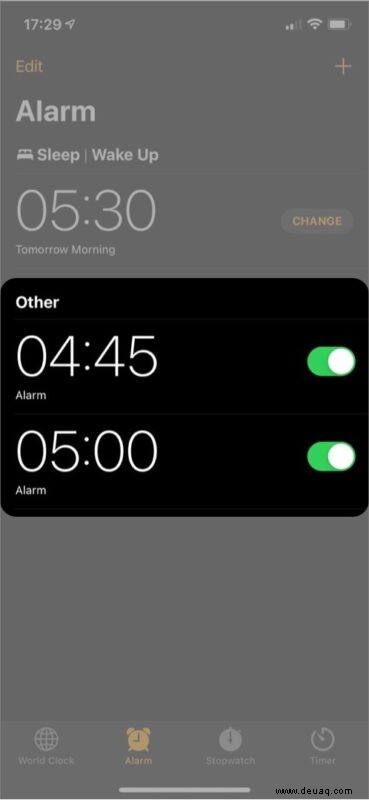 So ändern Sie die Schlummerzeit auf dem iPhone in iOS 15/14 