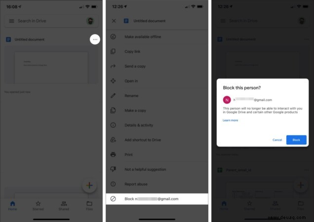 So blockieren Sie jemanden in Google Drive auf iPhone und Android 