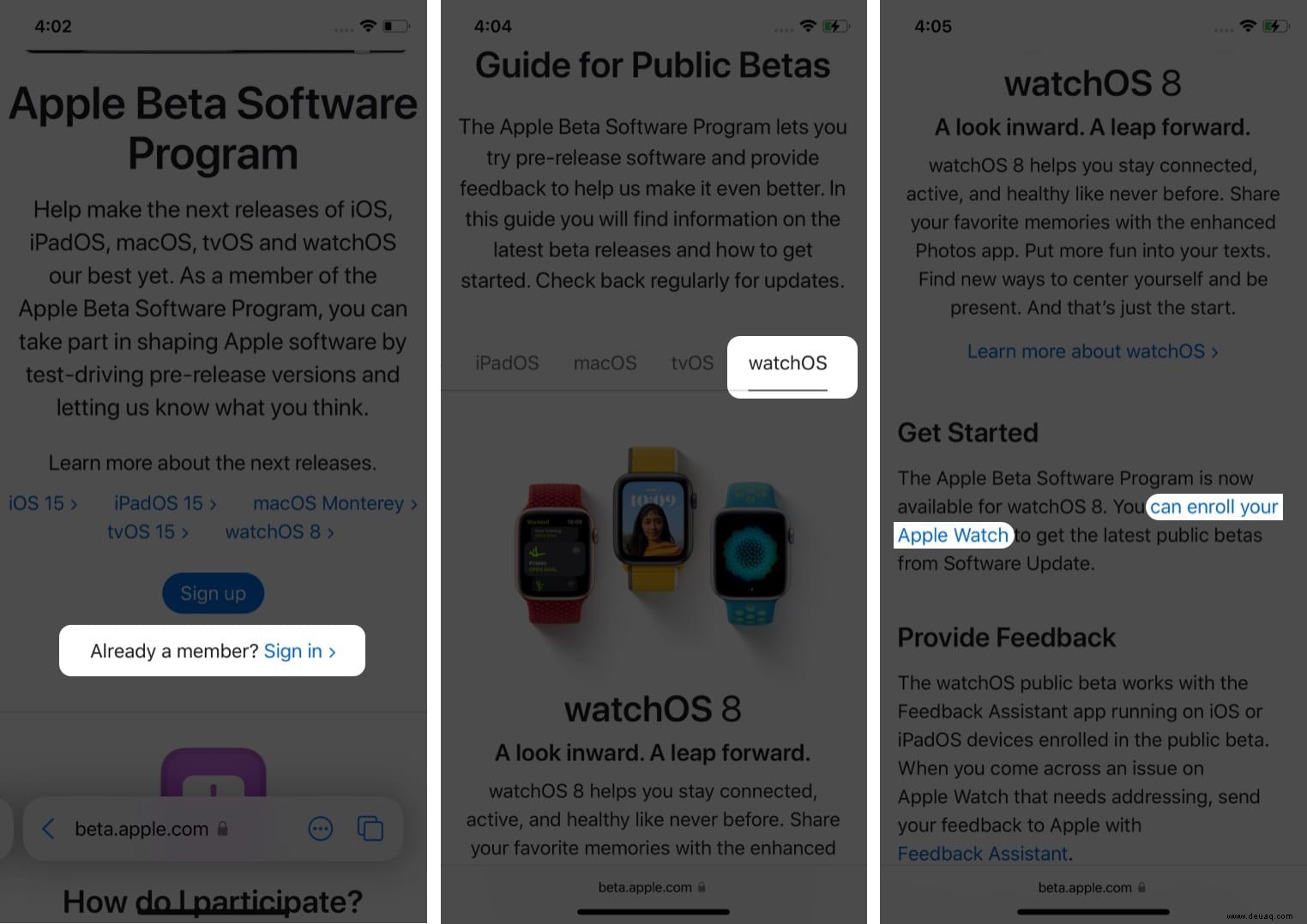 So laden Sie watchOS 8 Public Beta 7 auf Ihre Apple Watch herunter 