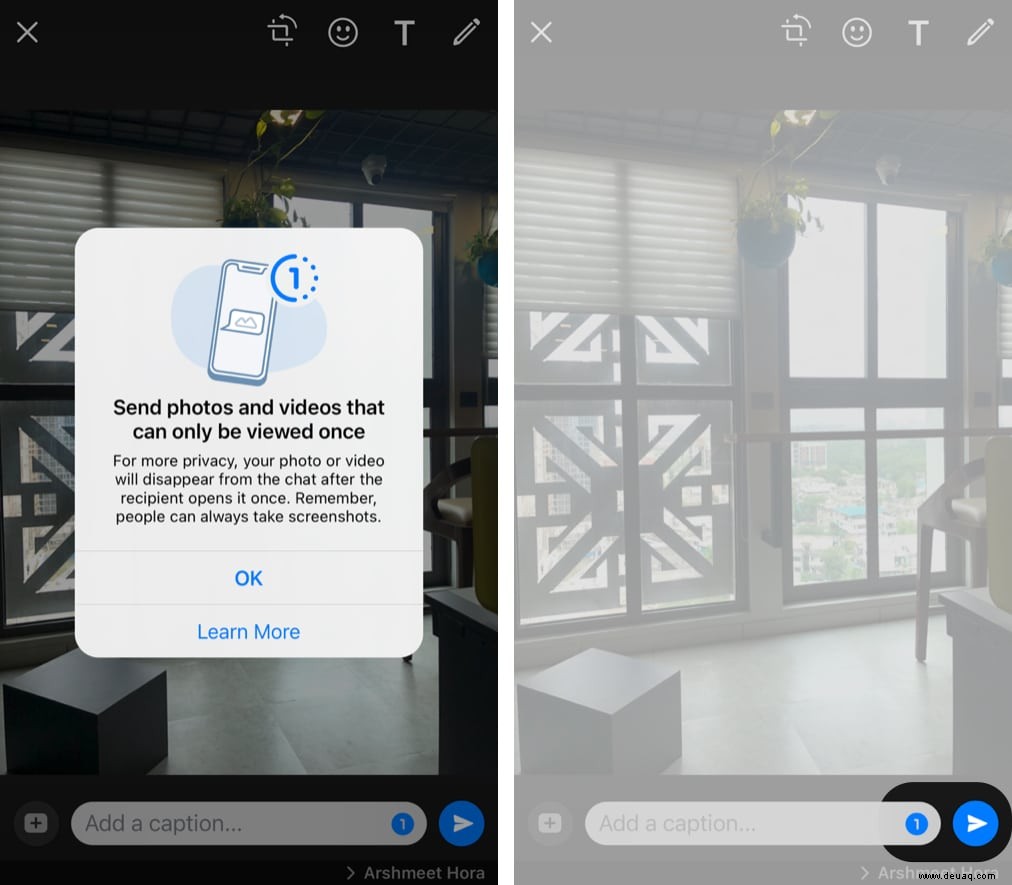 So senden Sie verschwindende Fotos und Videos in WhatsApp auf iPhone und Android 