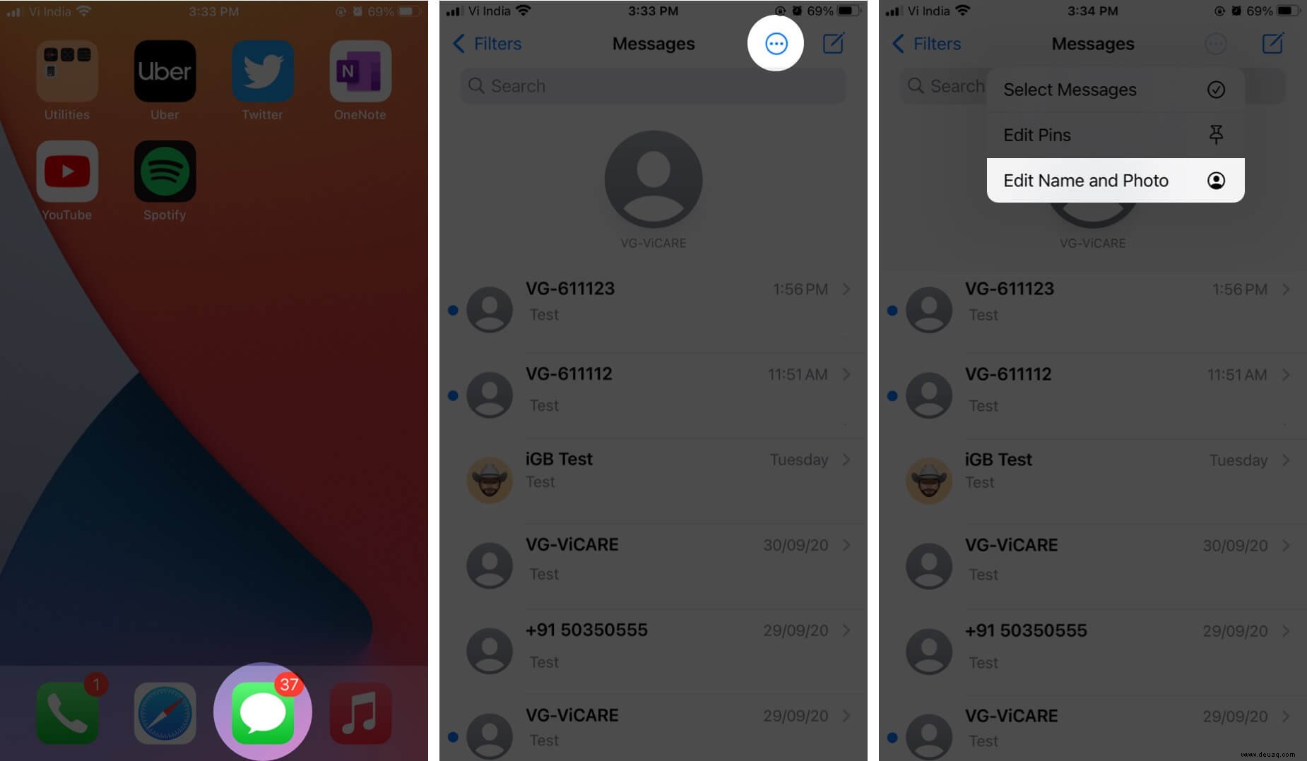 So passen Sie Ihr iMessage-Profil in iOS 15/14 auf dem iPhone an 