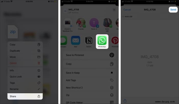 So beheben Sie, dass WhatsApp auf dem iPhone keine „Sendeoption“ anzeigt 