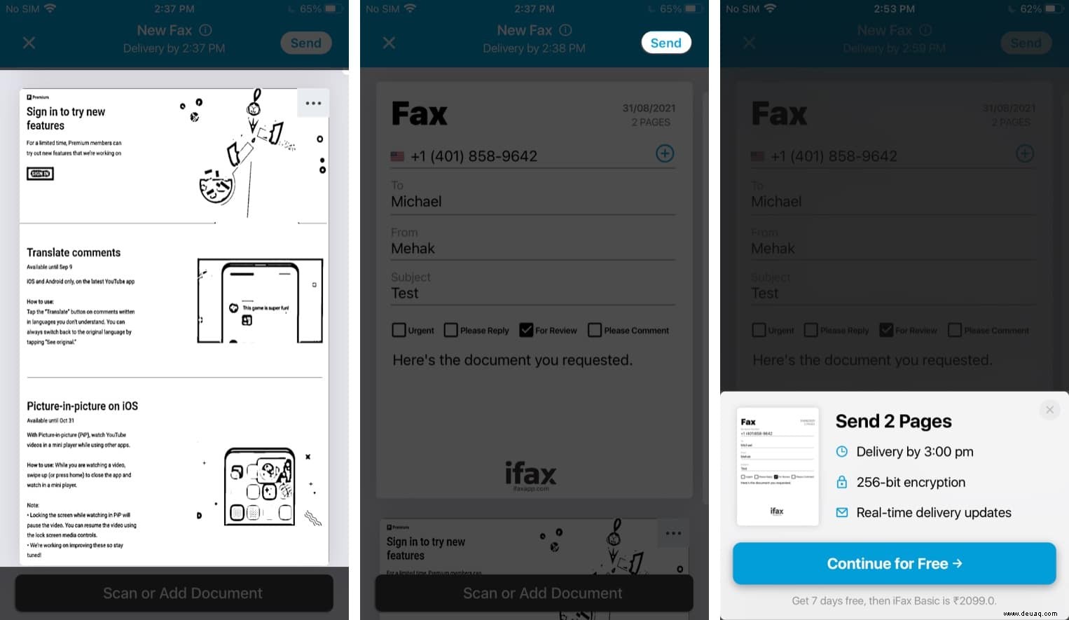 So senden Sie ein Fax vom iPhone 