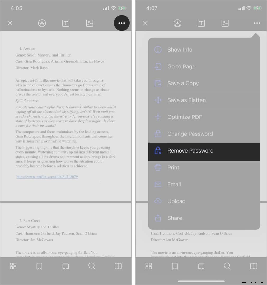 So entfernen Sie das Passwort aus einer PDF-Datei auf iPhone und iPad 