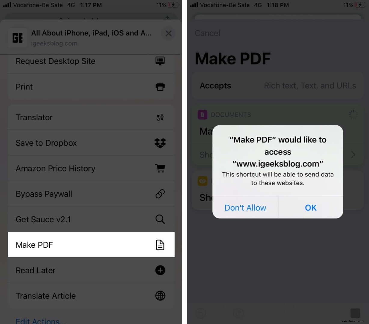 So speichern Sie eine Webseite als PDF auf iPhone und iPad (iOS 15) 