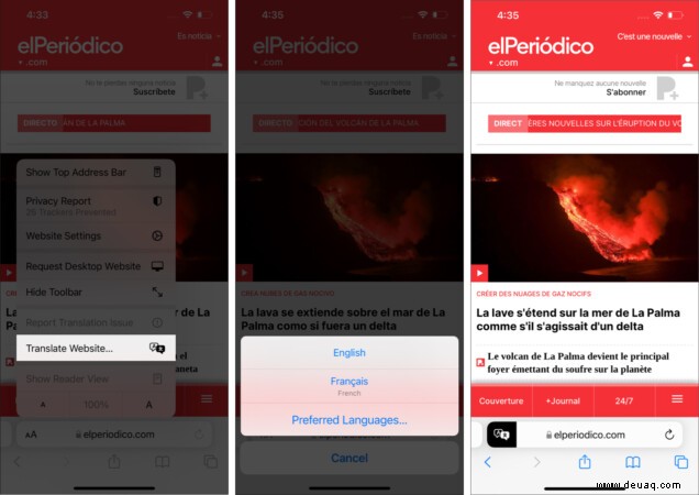 So übersetzen Sie Webseiten in Safari auf iPhone und iPad 