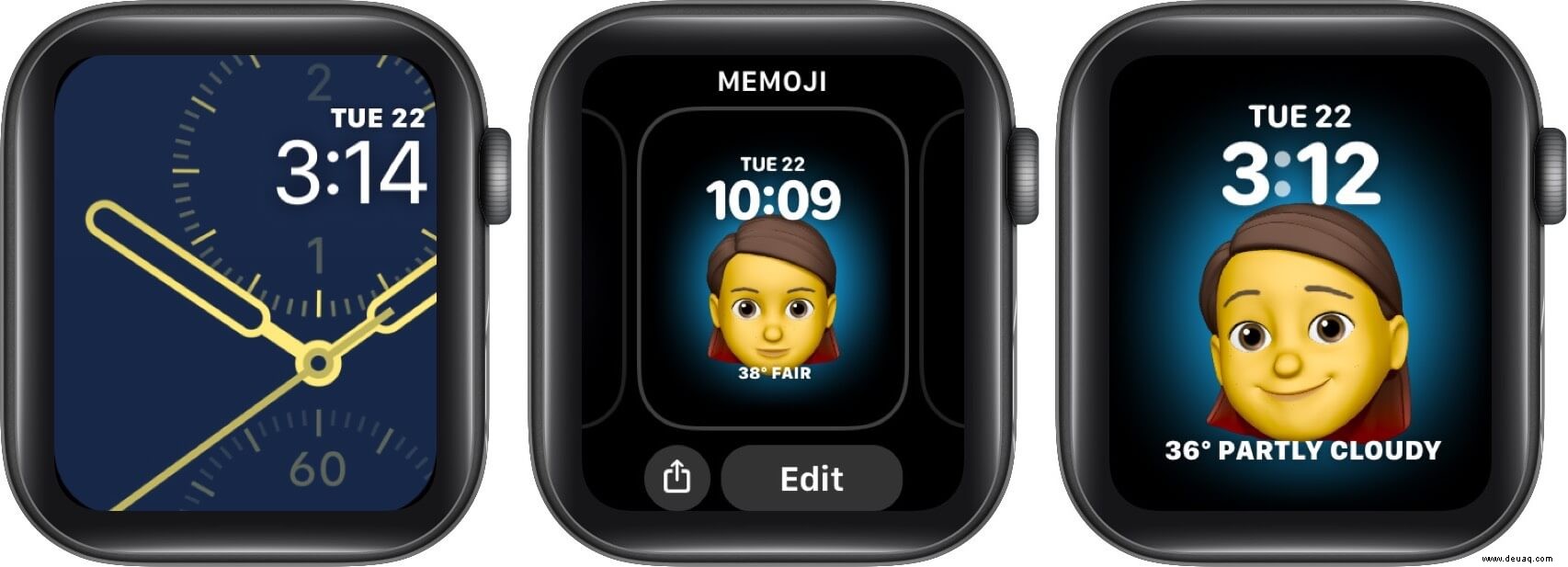 So verwenden Sie Memoji auf der Apple Watch in watchOS 8 