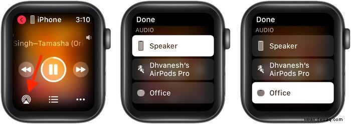 So verwenden Sie AirPlay auf der Apple Watch mit watchOS 8 