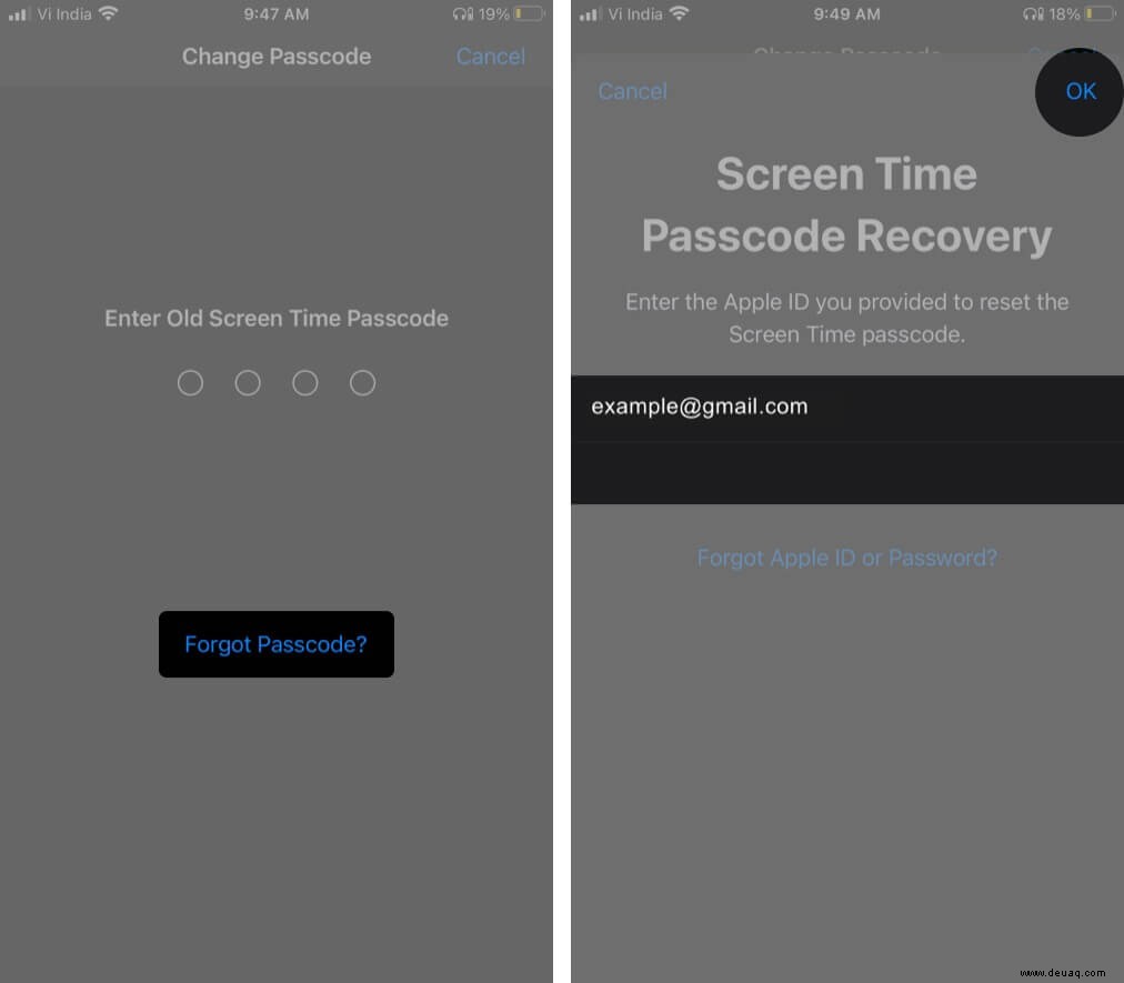 So setzen Sie den Bildschirmzeit-Passcode auf dem iPhone zurück (iOS 15) 