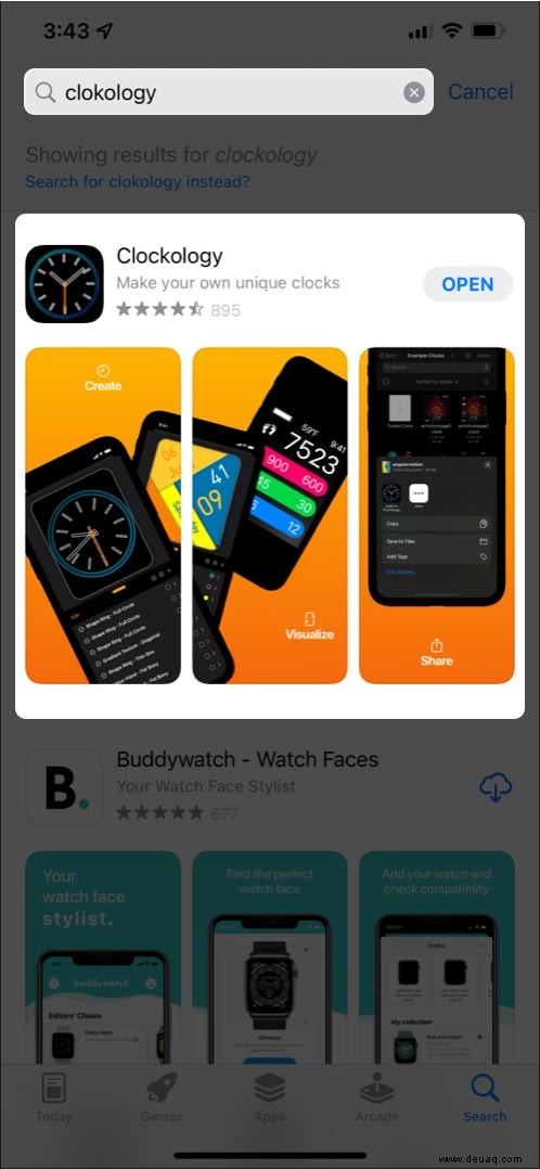 So erhalten Sie ein Contour-Zifferblatt auf der Apple Watch Series 6 und älter 