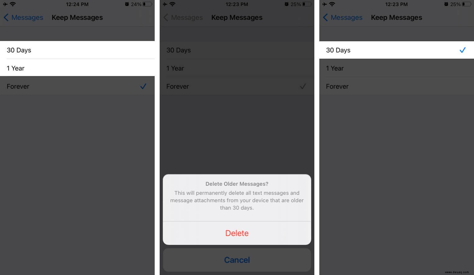 iOS 15:So löschen Sie automatisch alte Nachrichten auf dem iPhone oder iPad 