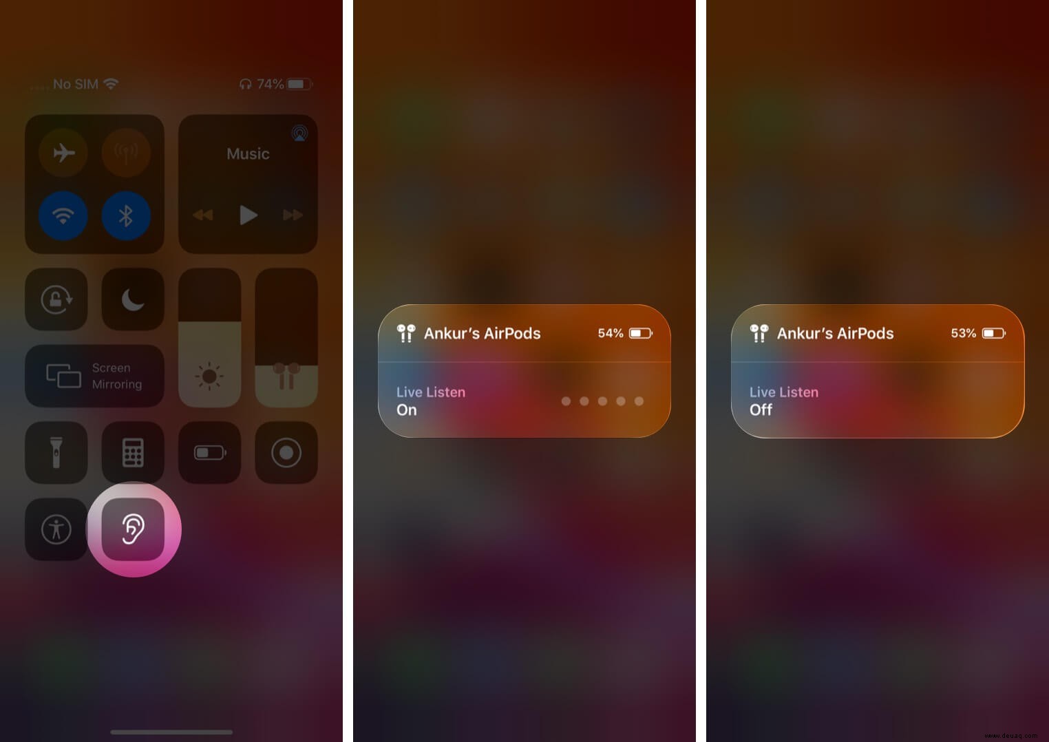 So verwenden Sie Live Listen mit AirPods 