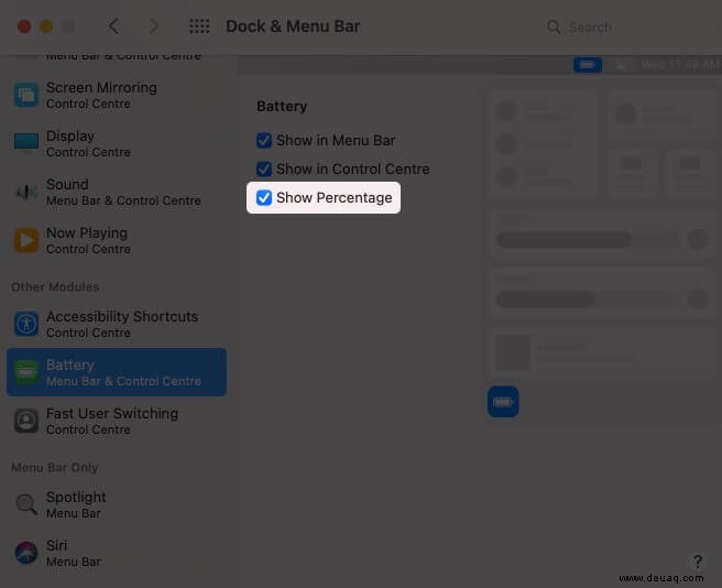 So zeigen Sie den Batterieprozentsatz auf dem Mac an (macOS Monterey aktualisiert) 