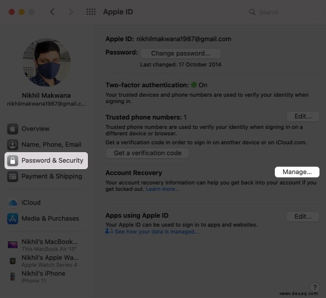 So legen Sie einen Wiederherstellungskontakt für die Apple ID auf iPhone, iPad und Mac fest 